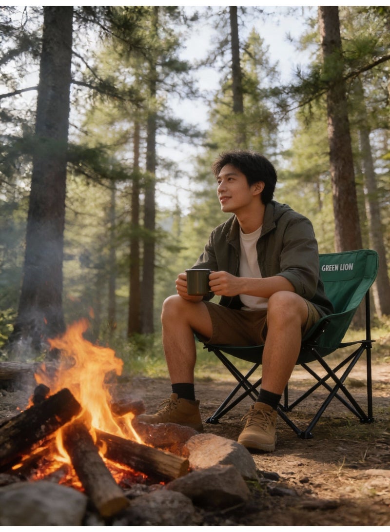 جرين ليون كرسي تخييم محمول، كرسي قابل للطي مع حقيبة تخزين جانبية، كرسي قابل للطي للصيد، الشاطئ والسفر، إطار فولاذي متين، قماش أكسفورد، خفيف الوزن، سهل الحمل للأنشطة الخارجية، النزهات، والمشي. - Image 5